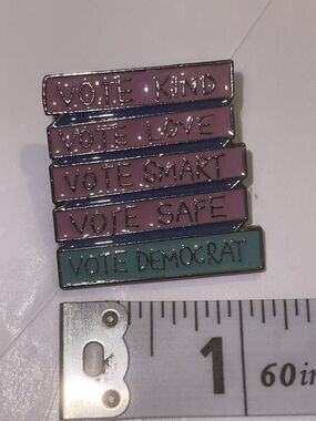 Vote Kind Love Smart Safe Democrat Pin Brooch